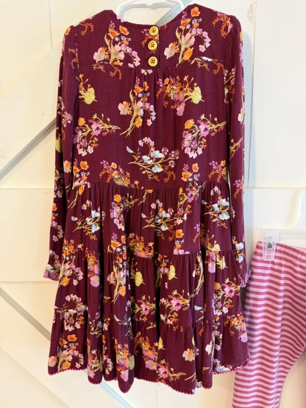 Matilda Jane Girls Size 6 Floral Dress & Ruffle Leggings 2 Piece Outfit Set